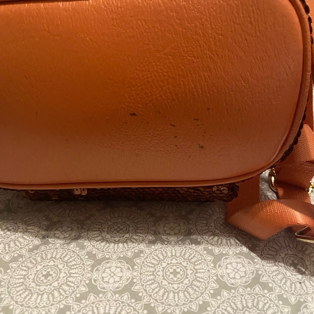 Orange Sequin Loungefly Backpack with Bow and Ear Detail - Picture 5 of 5